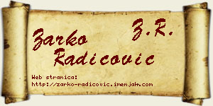 Žarko Radicović vizit kartica